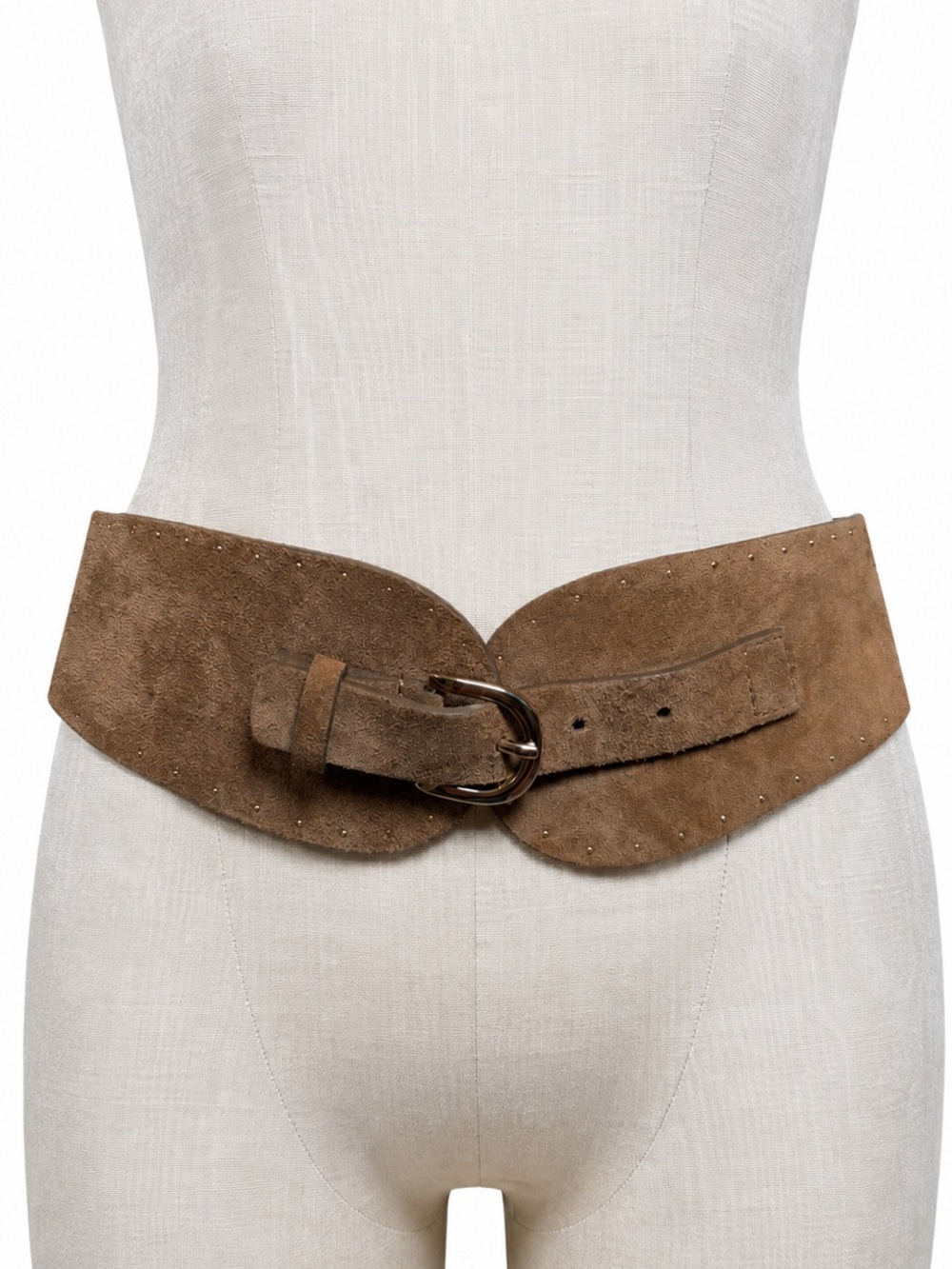 Gerard Darel Suede Leather Stretchy back Waist Belt Studded Made in Italy T2/M